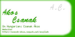 akos csanak business card